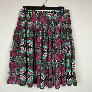Oilily Floral Colorful High Waisted Midi A Lined Skirt